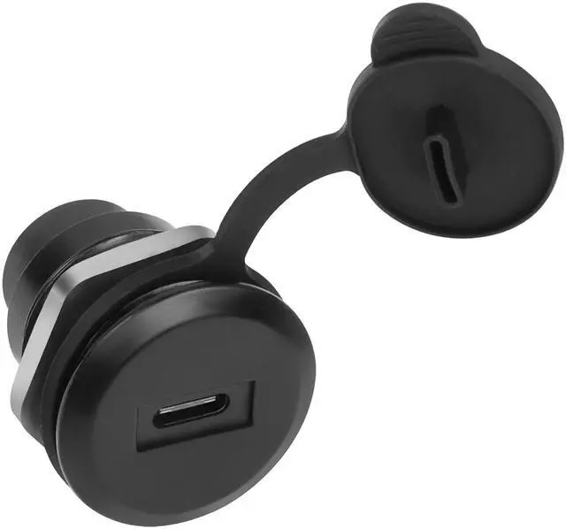 Main image of Vszerda USB C to USB 3.0 Embedded Threaded Fixed Adapter 5Gbps USB C Female to USB 3.0 Female Panel Mount Round Connector with Waterproof Dust Cap