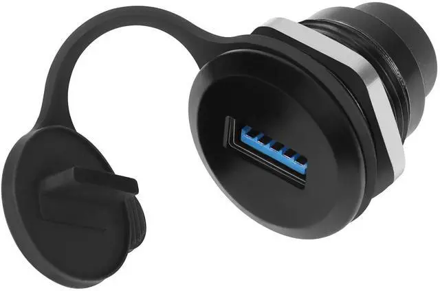 Main image of Vszerda USB 3.0 to USB C Embedded Threaded Fixed Adapter 5Gbps USB 3.0 Female to USB C Female Panel Mount Converter Connector USB 3.0 to USB C Round Connector Socket, with Waterproof Dust Cap