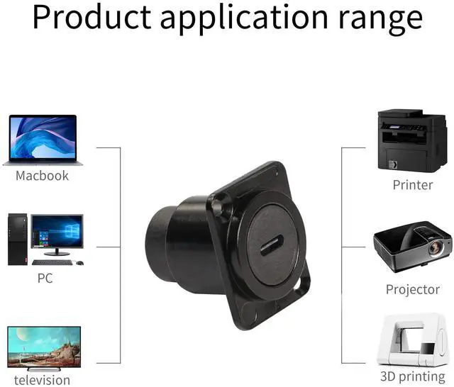 Alt view image 4 of 7 - Vszerda D-Type Panel Mount Coupler USB C to USB A Female Panel Fixed Pass Through Module Converter USB 3.0 to Type C Data Transmission Adapter for Audio Video Network Industrial Equipment
