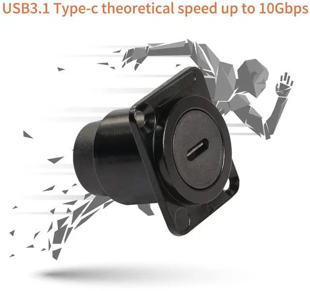 Alt view image 6 of 7 - Vszerda D-Type Panel Mount Coupler USB C to USB A Female Panel Fixed Pass Through Module Converter USB 3.0 to Type C Data Transmission Adapter for Audio Video Network Industrial Equipment