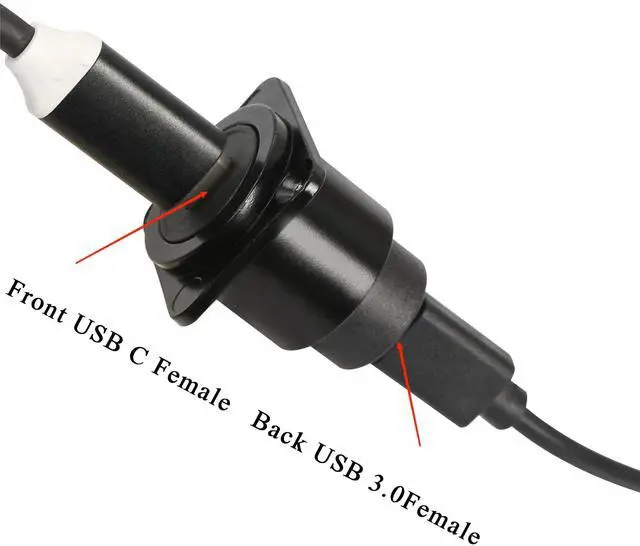 Alt view image 5 of 7 - Vszerda D-Type Panel Mount Coupler USB C to USB A Female Panel Fixed Pass Through Module Converter USB 3.0 to Type C Data Transmission Adapter for Audio Video Network Industrial Equipment