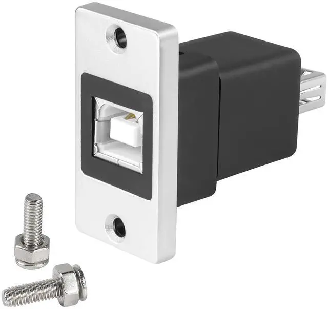 Main image of Vszerda USB B to USB 2.0 Rectangular Panel Print Adapter USB B Female to USB 2.0 Female Fixed Mount Data Connector, Mounted on Desktop, Device Board, for Printer Scanner Fax Hard Drive