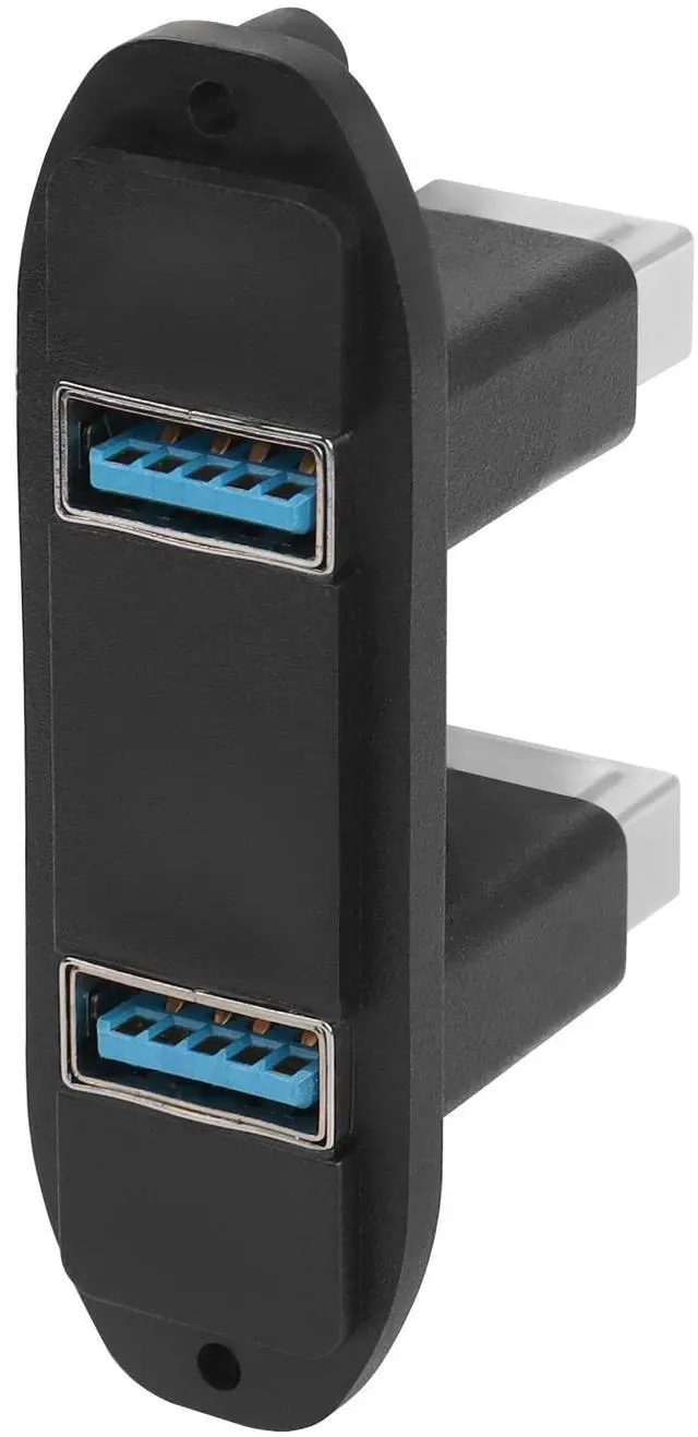 Main image of Vszerda Dual USB 3.0 Panel Connector Adapter 2 Port USB3.0 Female to Female Panel Mount Coupler Extender Receptacle, for Fixing on Equipment Panels desktops Wall