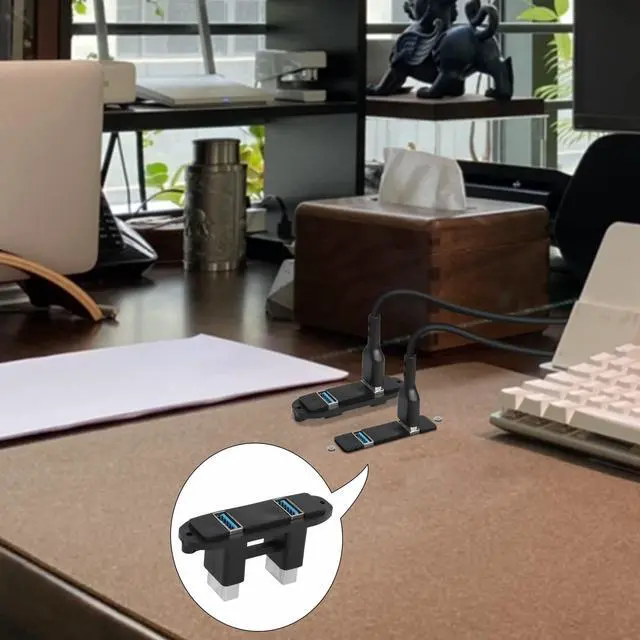 Alt view image 4 of 6 - Vszerda Dual USB 3.0 Panel Connector Adapter 2 Port USB3.0 Female to Female Panel Mount Coupler Extender Receptacle, for Fixing on Equipment Panels desktops Wall