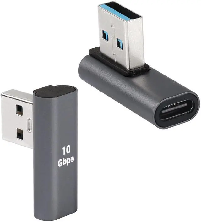 Main image of Vszerda 90°USB 3.1 to USB C Adapter USB A Male to Type C Female Right Angle Coupler 10Gbps OTG Data Transfer Converter Connector for Smartphone,Tablet,2 Pcs