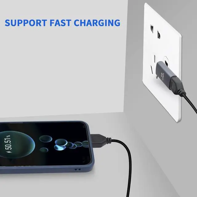 Alt view image 4 of 7 - Vszerda 90°USB 3.1 to USB C Adapter USB A Male to Type C Female Right Angle Coupler 10Gbps OTG Data Transfer Converter Connector for Smartphone,Tablet,2 Pcs