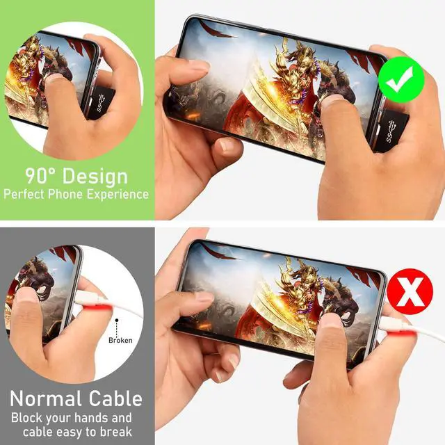 Alt view image 5 of 6 - Vszerda USB3.1 Male to USB C Male 90° Angle Data Adapter 10Gbps USB3.1 Plug to USB C Plug Right Angle Charging Connector QC60W/PD15W (only A to C), for Laptop PC Wall Charger,4Pcs (Right Bend)