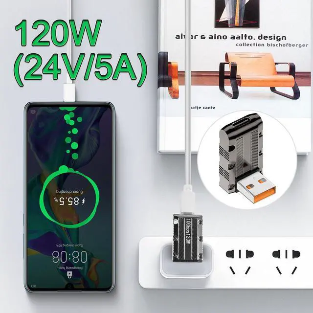Alt view image 2 of 7 - Vszerda 10Gbps 120W USB3.1 to USB C 90° Angle Adapter Metal Mech Style USB3.1 Male to Type C Female Right Angle Connector, LED/Hanging Hole, for Laptop PC Wall Charger, Positive Bend (C Port up)