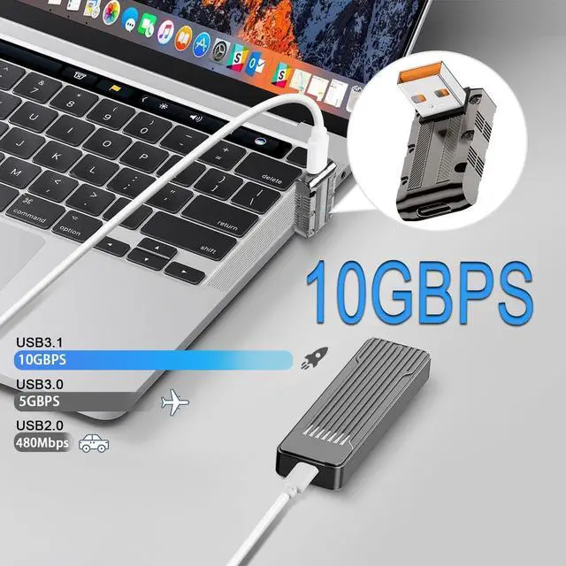 Alt view image 3 of 7 - Vszerda 10Gbps 120W USB3.1 to USB C 90° Angle Adapter Metal Mech Style USB3.1 Male to Type C Female Right Angle Connector, LED/Hanging Hole, for Laptop PC Wall Charger, Positive Bend (C Port up)