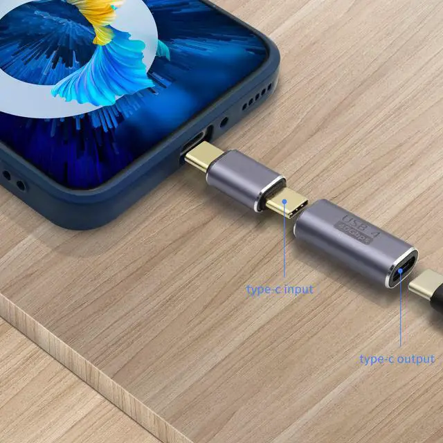 Alt view image 4 of 7 - Vszerda USB C Female-to-Female Coupler USB4.0 Type C Connector 40Gbps 100W Data Transfer Type C OTG for Laptop Tablet Phone, 2 Pieces