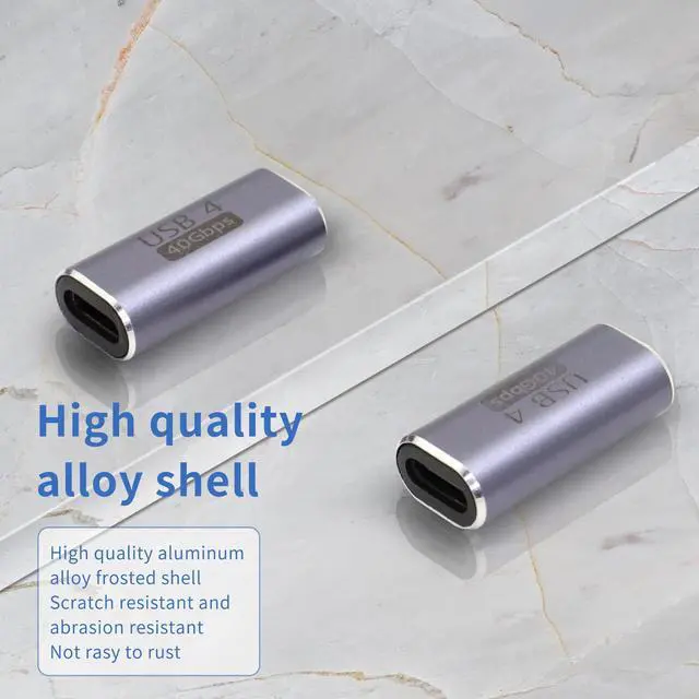 Alt view image 6 of 7 - Vszerda USB C Female-to-Female Coupler USB4.0 Type C Connector 40Gbps 100W Data Transfer Type C OTG for Laptop Tablet Phone, 2 Pieces