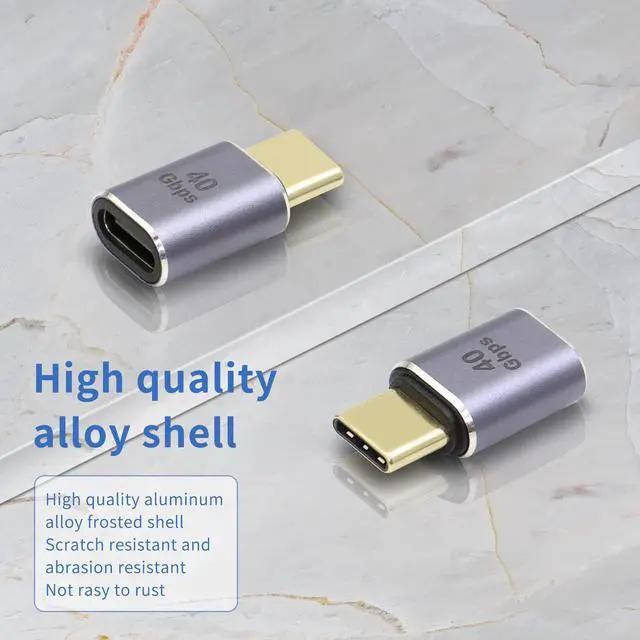 Alt view image 5 of 6 - Vszerda USB C Male to Female Coupler USB4.0 Type C Expansion Adapter 40Gbps 100W Data Transfer Type C OTG for Laptop Tablet Phone, 2 PCS(Pass-throught Male)