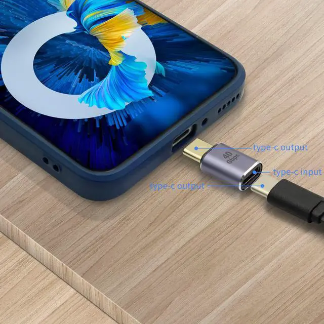 Alt view image 3 of 6 - Vszerda USB C Male to Female Coupler USB4.0 Type C Expansion Adapter 40Gbps 100W Data Transfer Type C OTG for Laptop Tablet Phone, 2 PCS(Pass-throught Male)