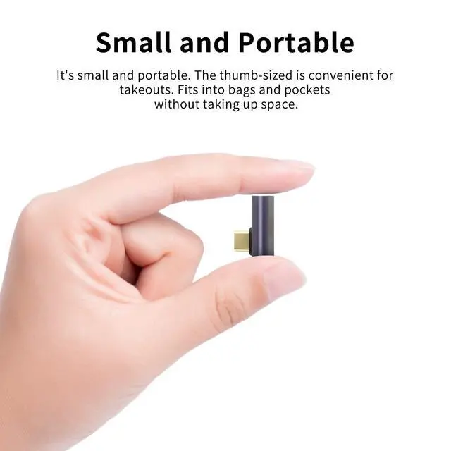 Alt view image 6 of 6 - Vszerda 90 Degree USB C Adapter Type C Female to Male Right Angle Coupler USB4.0 40Gbps Data Transfer Type C OTG for Laptop Tablet Phone 2 Pack (Vertical Bend Male)