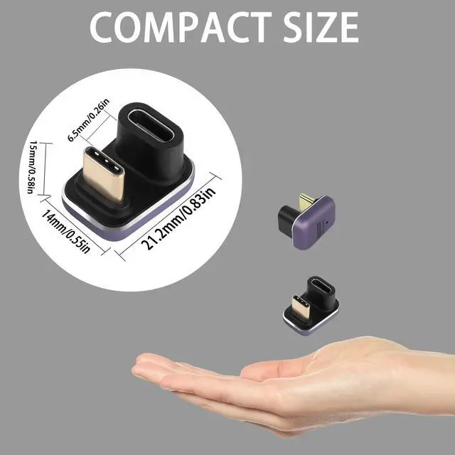 Alt view image 6 of 7 - Vszerda 240W 40Gbps USB C U Shaped Adapter USB4.0 Type C Male to Female 180 Degree Angle Connector, LED Indicator 8k@60HZ Audio and Video Transmission, for Smartphone Laptop Tablet