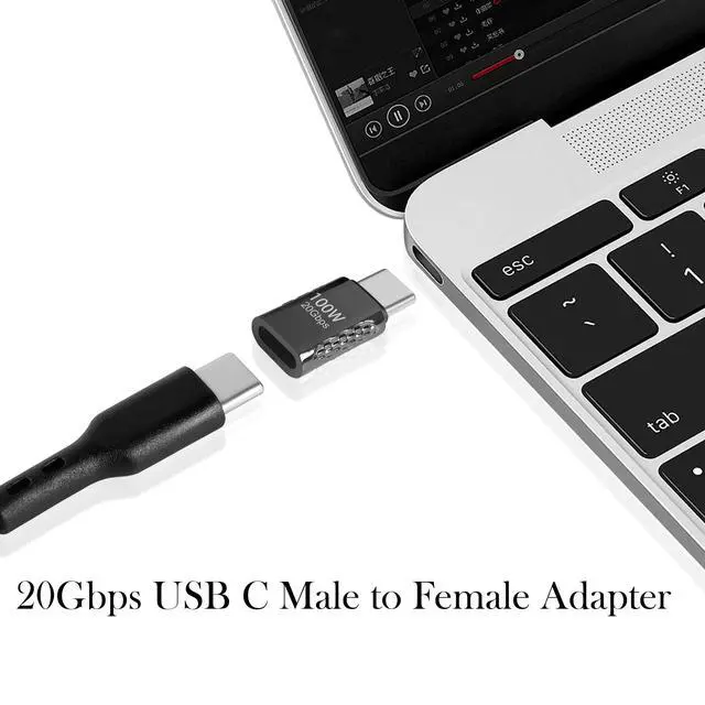 Alt view image 3 of 7 - Vszerda 20Gbps USB C Male to Female Adapter, 100W USB3.2 Type C Male to Female Connector, Zinc Alloy, Support 8K Sudio/Video, for Smartphone Tablet Steam Deck, 2 Pcs(Pass Through Male)