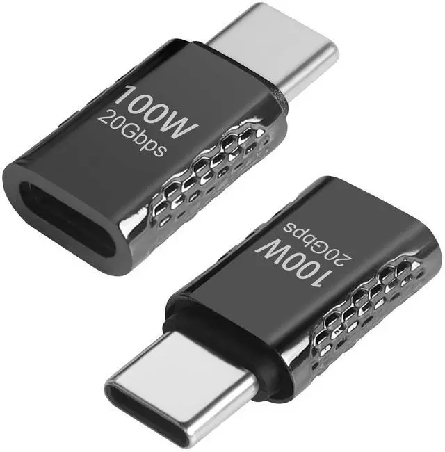 Main image of Vszerda 20Gbps USB C Male to Female Adapter, 100W USB3.2 Type C Male to Female Connector, Zinc Alloy, Support 8K Sudio/Video, for Smartphone Tablet Steam Deck, 2 Pcs(Pass Through Male)