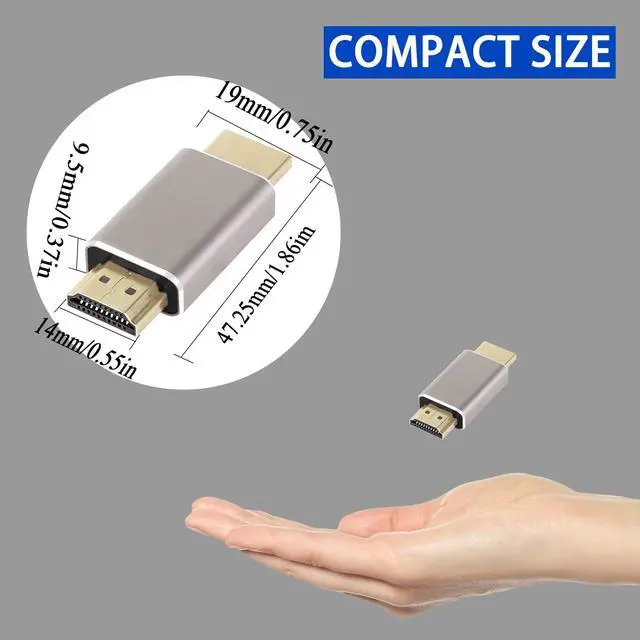Alt view image 7 of 7 - Vszerda 8K HDMI Male to Male Extension Adapter Coupler HDMI 2.1 Male-A HD Connector, Support 8K@60Hz/4K@120Hz HDR, for HDTV Projector Laptop PC, 2 pcs