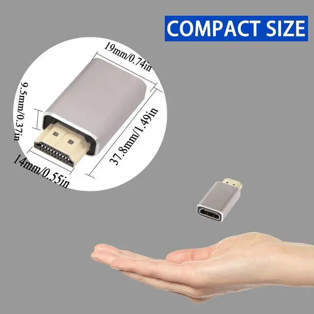 Alt view image 7 of 7 - Vszerda 8K HDMI Male to Female Extension Adapter Coupler HDMI 2.1 Ultra HD Extender Converter, Support 8K@60Hz/4K@120Hz HDR, for HDTV Projector Laptop PC,2 pcs