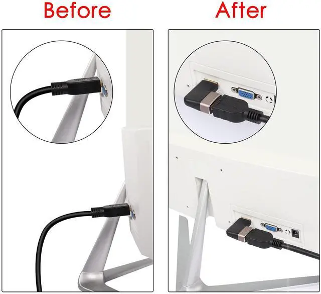 Alt view image 7 of 7 - Vszerda 8K 90 Degree Angle HDMI Male to Female Adapter Coupler HDMI 2.1 Right Angle L-Shape Extender,Support 8K@60Hz/4K@120Hz HDR, for TV Projector Laptop PC,2 Pcs,(Bend Right)