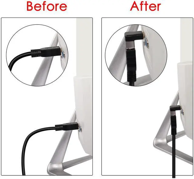 Alt view image 6 of 7 - Vszerda 8K 270 Degree Angle HDMI Male to Female Adapter Coupler HDMI 2.1 Down 90 Degree Right Angle L-Shaped Extender,Support 8K@60Hz/4K@120Hz HDR, for TV Projector Laptop PC,2 Pcs,(Bend Down)