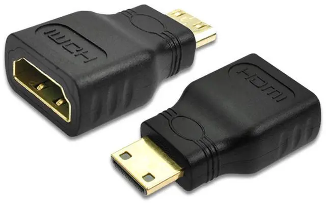 Main image of Vszerda Mini HDMI Adapter Gold Plated Mini HDMI Male to Standard HDMI Female Connector 1080P Full HD 4K/3D for Camera Tablet Video Card 2 Pcs