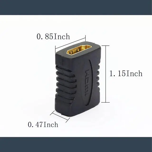 Alt view image 7 of 7 - Vszerda HDMI Female to Female Adapter 2 Pack HDMI Straight-Through Head Connector Coupler Extender Converter Support 1080P for TV Projector Laptop PC etc HDMI 1.4 Black