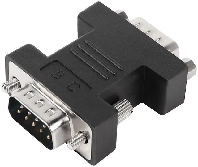 Main image of Vszerda RS232 DB9 Male to DB9 Male Extender Connector Adapter DB 9 Pin Serial Converter, for Serial Communication Interface Devices, Black