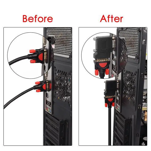 Alt view image 5 of 7 - Vszerda 90 Degree Angle VGA Male to VGA Female Adapter DB15 Male to Female Right Angle Connector VGA L-Shaped Angle Extender, for TV Computer Monitor Projector, Right Bend