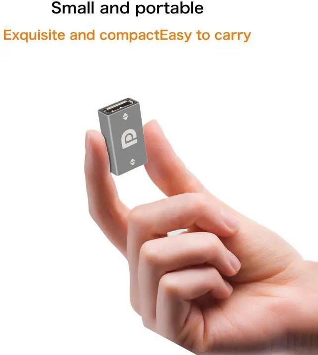 Alt view image 7 of 7 - Vszerda DP Female Adapter 8k@60HZ DP Female to DP Female Extention Coupler HD Video Convertor DP1.4 Support HDR Suitable for DP Cable Extension and Transfer Gray