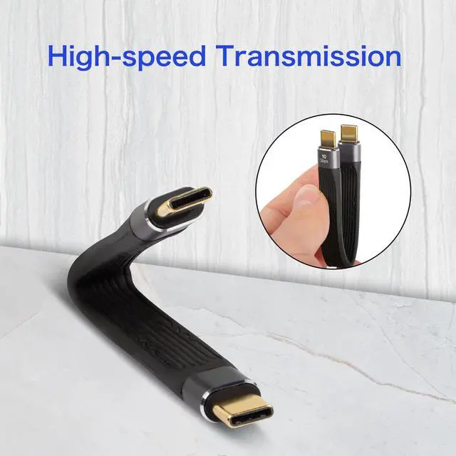 Alt view image 6 of 7 - Vszerda Short USB C to USB C Cable 100W,10Gbps Data Transfer PD Fast Charging 3.1 Gen 2 Type C to Type C Male Short Cable for Type C Device 5.11in