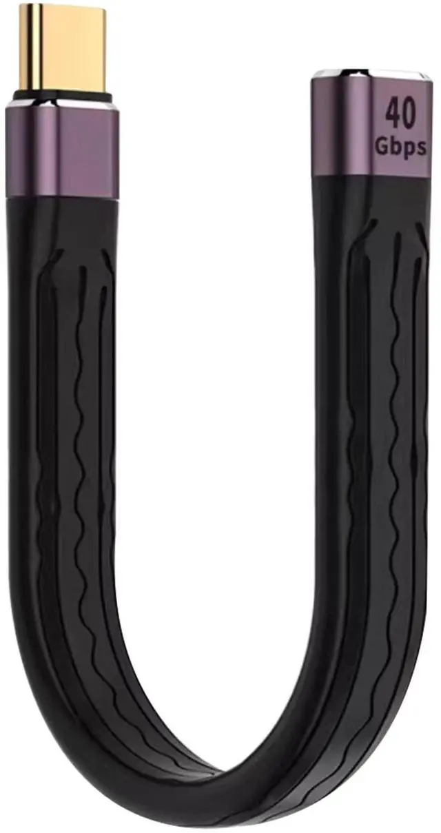 Main image of Vszerda Short USB C 4.0 Cable 100W, 40Gbps USB Type C Female to Male Data Transfer 100W PD Short Cable for Type C Device, 5.11 inch (Type C Female)