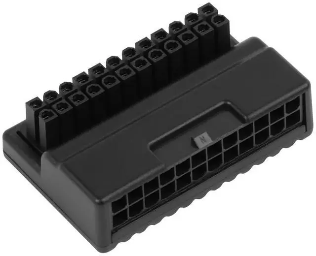 Main image of Vszerda ATX 24-Pin Power Adapter Connector, ATX 24-Pin Right Angle Converter Compatible with Desktop Computers (Black)