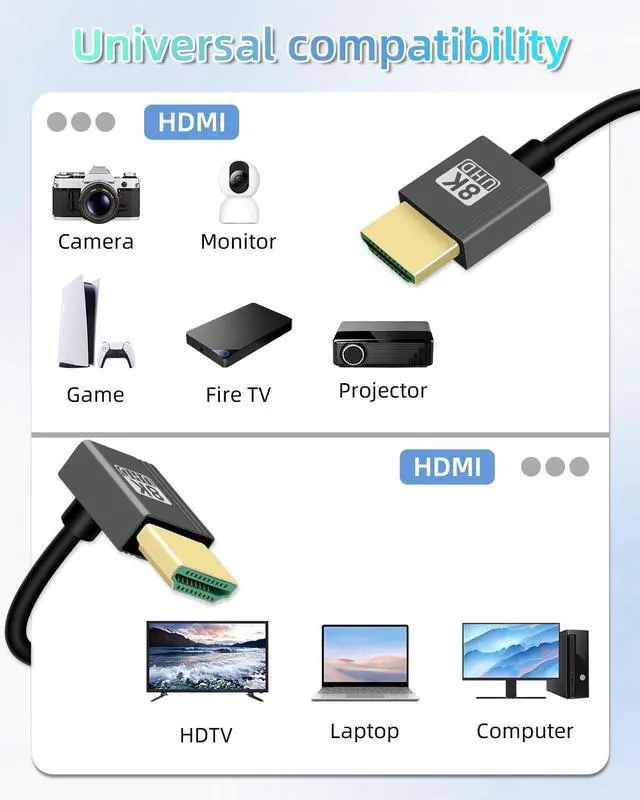 Alt view image 7 of 7 - Vszerda 8K Up Angle HDMI Coiled Cable 2.2FT, 270 Degree Short HDMI to HDMI Cable, Spring Spiral HDMI 2.1 Cable 8K@60Hz,48Gbps,for Camera/TV/Capture Cards/Tablet