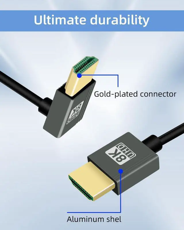 Alt view image 3 of 7 - Vszerda 8K Up Angle HDMI Coiled Cable 2.2FT, 270 Degree Short HDMI to HDMI Cable, Spring Spiral HDMI 2.1 Cable 8K@60Hz,48Gbps,for Camera/TV/Capture Cards/Tablet