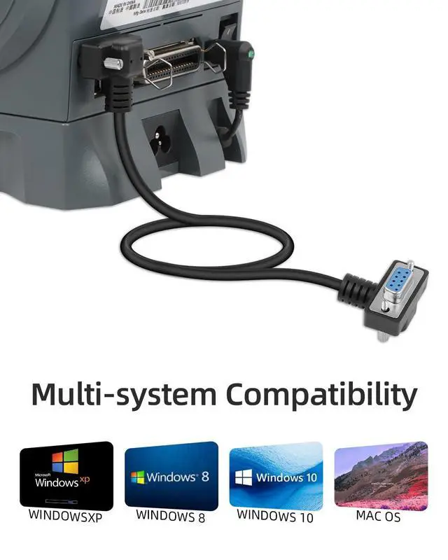 Alt view image 6 of 7 - Vszerda RS232 Serial Cable, 90 Degree DB9 Male to Female 9 Pin Straight Through Extension Cable for Data Access (1.6FT)