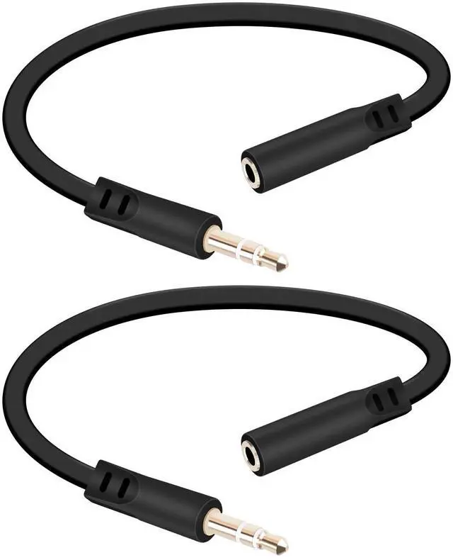 Main image of Vszerda 3.5mm Headphone Extension Flat Audio Cable,3.5mm Male to Female Headphone Jacks Audio Cable for Car Audio Systems,Home Speakers,Phones,Tablets,2Pack(0.15M/0.49FT)