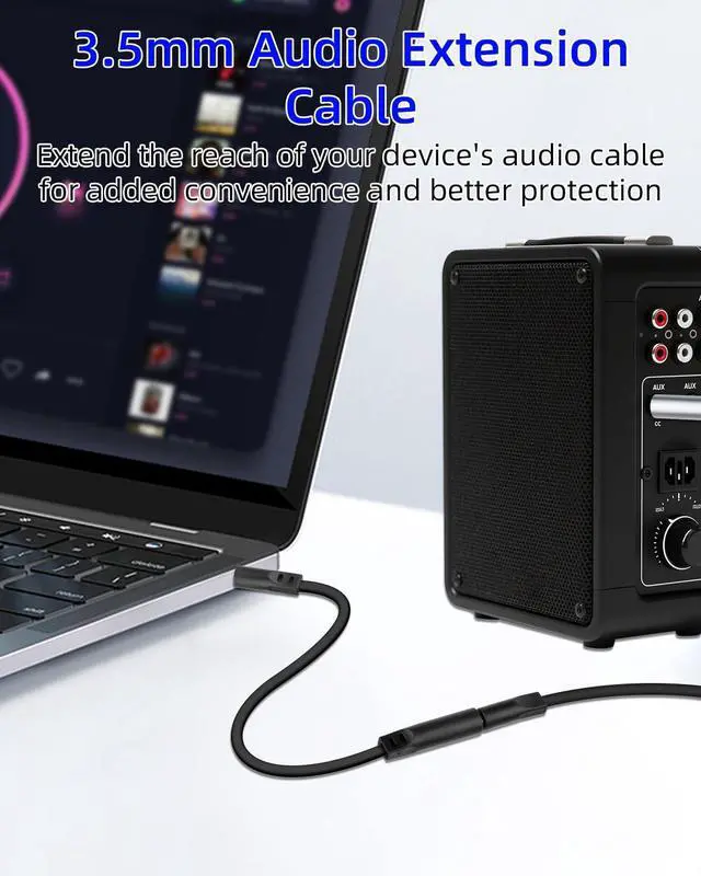 Alt view image 4 of 7 - Vszerda 3.5mm Headphone Extension Flat Audio Cable,3.5mm Male to Female Headphone Jacks Audio Cable for Car Audio Systems,Home Speakers,Phones,Tablets,2Pack(0.15M/0.49FT)