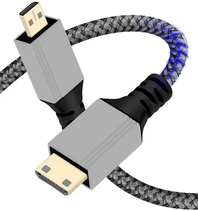 Main image of Vszerda Micro Hdmi to Mini Hdmi Cable 4K@60Hz,Mini Hdmi Male to Micro Hdmi Male 2.0 Braided Cable,18Gbps Type D Hdmi to Type C Hdmi Cable for 4K HDTV,Monitor,Media (1.8M/5.9FT)