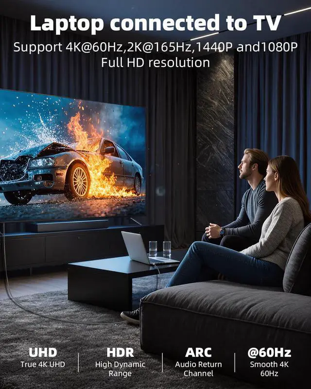 Alt view image 2 of 7 - Vszerda Micro Hdmi to Mini Hdmi Cable 4K@60Hz,Mini Hdmi Male to Micro Hdmi Male 2.0 Braided Cable,18Gbps Type D Hdmi to Type C Hdmi Cable for 4K HDTV,Monitor,Media (1.8M/5.9FT)