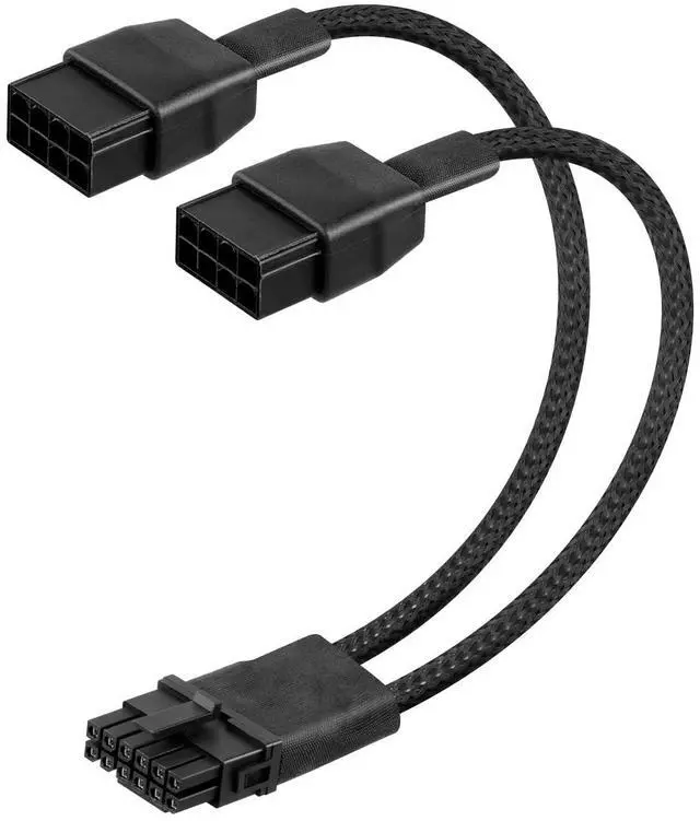 Main image of Vszerda 16AWG PCIE 5.0 GPU Power Extension Cable,12VHPWR 16 Pin(12+4) GPU Male to 2 X 8Pin PCIE Female Splitter Power Sleeved Cable for 16Pin(12+4) GPU,RTX 40/50 Series Graphics Cards(0.3M/0.98FT)