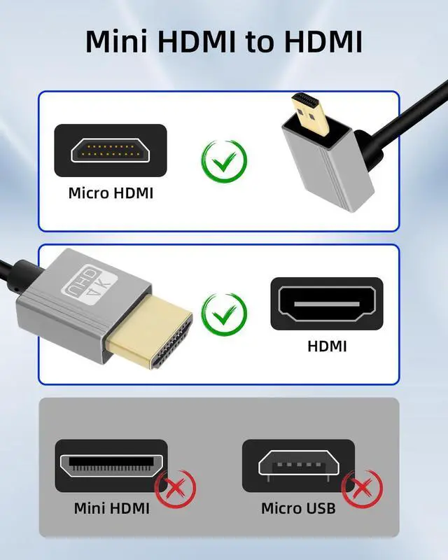 Alt view image 4 of 7 - Vszerda 4K Up Angle Micro HDMI to HDMI Coiled Cable 2.2FT, 270 Degree Short HDMI to Micro HDMI Cable, Spring Spiral Hdmi 2.0 Cord 4K@120Hz 18Gbps for Camera/Camcorder/HDTV/Tablet