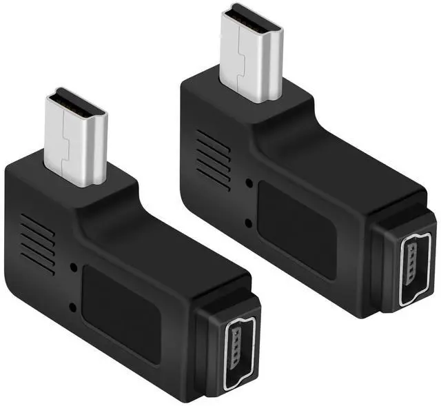 Main image of Vszerda 90 Degree Left Angle Mini 5 Pin Male to Female Adapter,Mini USB Adapter for Dashcams,Bluetooth(2 PCS)