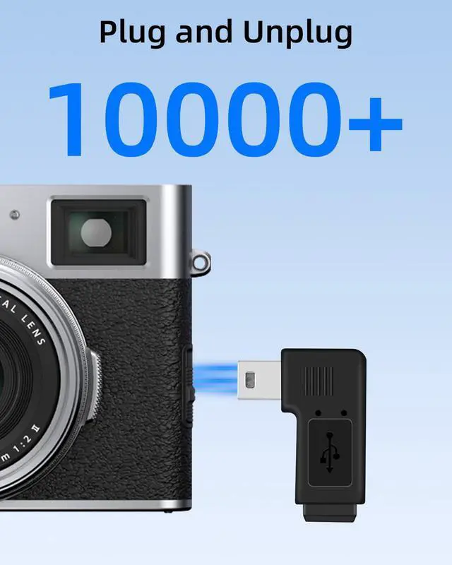 Alt view image 4 of 7 - Vszerda 90 Degree Left & Right Angle Mini 5 Pin Male to Female Adapter,Mini USB Adapter for Dashcams,Bluetooth(1Pair)