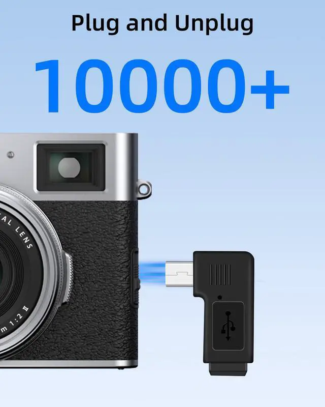 Alt view image 4 of 7 - Vszerda Mini USB Adapter,90 Degree Right Angle Mini 5 Pin Male to Female Adapter for Dashcams,Bluetooth(2PCS)