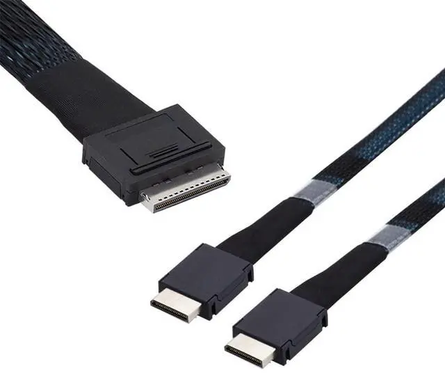 Main image of Vszerda OCuLink PCIe PCI-Express SFF-8611 8X 8-Lane to Dual SFF-8611 Oculink 4X SSD Data Active Cable 50cm