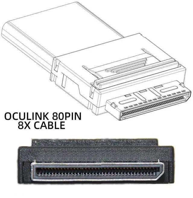 Alt view image 6 of 7 - Vszerda OCuLink PCIe PCI-Express SFF-8611 8X 8-Lane to Dual SFF-8611 Oculink 4X SSD Data Active Cable 50cm