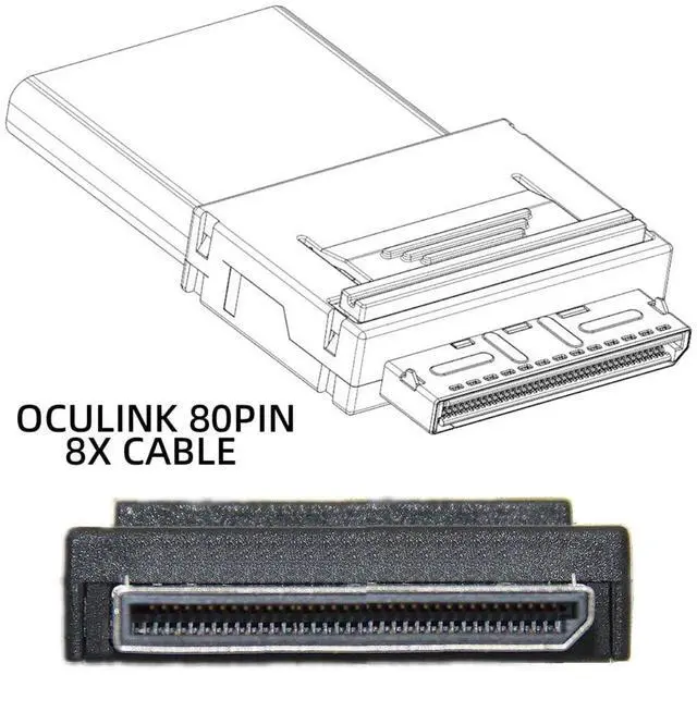 Alt view image 2 of 7 - Vszerda OCuLink PCIe PCI-Express SFF-8611 8X 8-Lane to OCuLink SFF-8611 8X SSD Data Active Cable 50cm