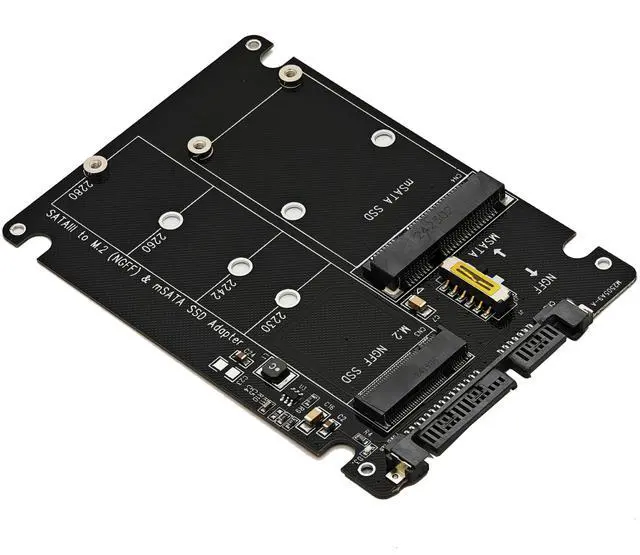 Alt view image 5 of 6 - Vszerda M.2 SATA 3.0,mSATA to SATA or USB Type C Adapter 2-in-1 Card Support mSATA or Ngff B Key SATA III SSD