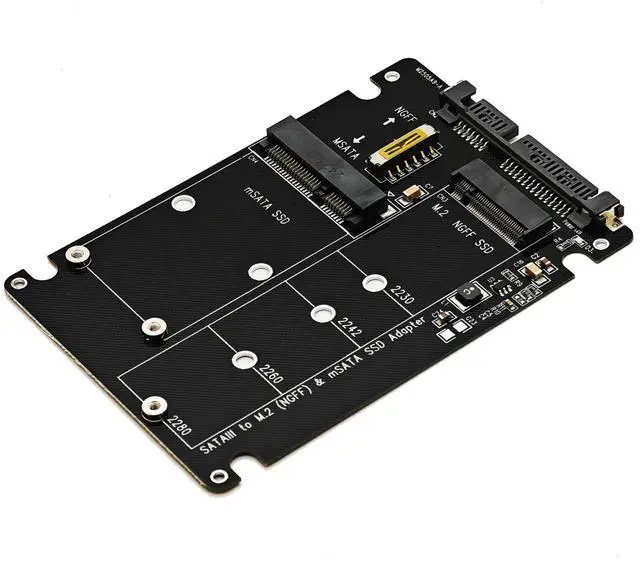 Alt view image 4 of 6 - Vszerda M.2 SATA 3.0,mSATA to SATA or USB Type C Adapter 2-in-1 Card Support mSATA or Ngff B Key SATA III SSD